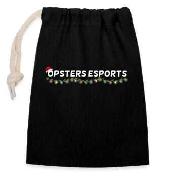 Opsters eSports Christmas Banner - Closable cotton gift bag (14x20cm) - black - Front