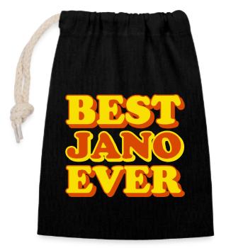 Jano First Name Funny Gift - Closable cotton gift bag (14x20cm) - black - Front
