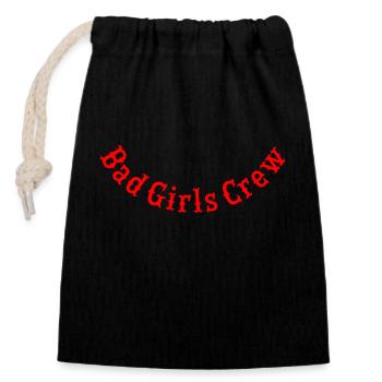 Bad Girls Crew Noeud Rond Rouge 1 - Sac cadeau en coton avec cordon (14 x 20 cm) - noir - Devant