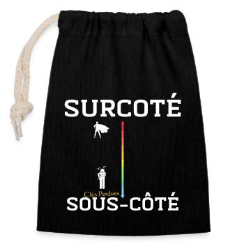 Clés Perdues, Super-héros Trouvé - Sac cadeau en coton avec cordon (14 x 20 cm) - noir - Devant