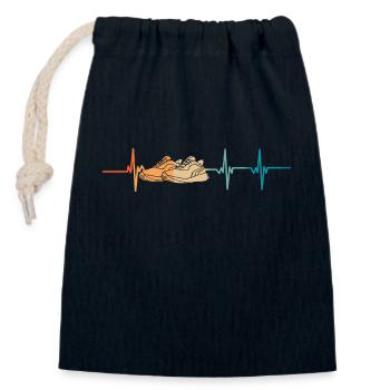 Battement de cœur chaussures de sport - Sac cadeau en coton avec cordon (14 x 20 cm) - bleu marine - Devant