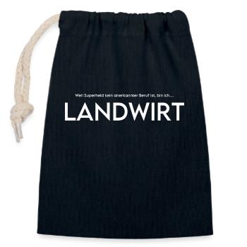 Landwirte sind Superhelden - Verschließbarer Geschenkbeutel aus Baumwolle (14x20cm) - Navy - Vorne