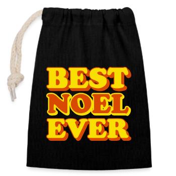 Noel Vorname Lustiges Geschenk - Verschließbarer Geschenkbeutel aus Baumwolle (14x20cm) - Schwarz - Vorne