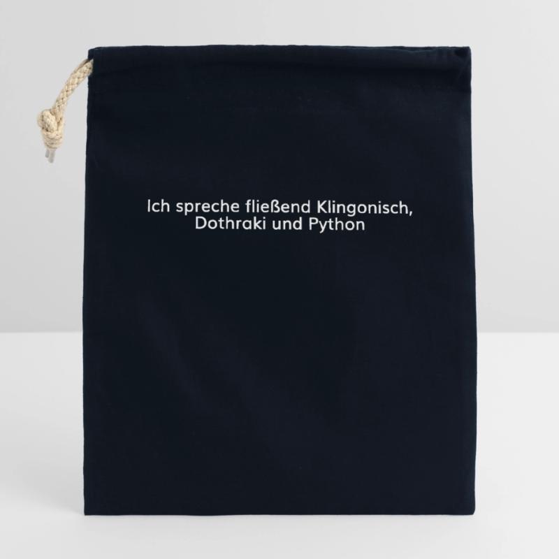 Mimikama diverse Sprachen und Python Verschließbarer Geschenkbeutel aus Baumwolle (14x20cm)