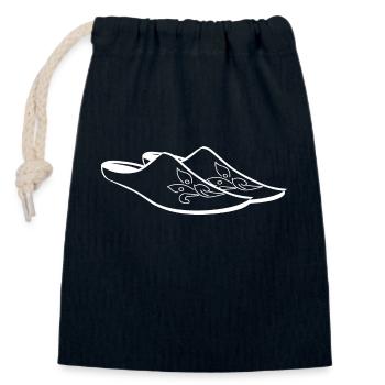 Slippers Humor - Closable cotton gift bag (14x20cm) - navy - Front