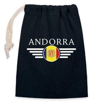 Andorra T-Shirt: Kultur, Eleganz - Verschließbarer Geschenkbeutel aus Baumwolle (14x20cm) - Navy - Vorne