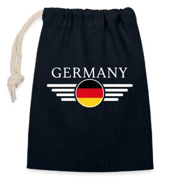 T-shirt Allemagne : Culture, Style, Unicité - Sac cadeau en coton avec cordon (14 x 20 cm) - bleu marine - Devant