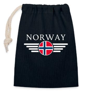 Norwegen T-Shirt: Natur, Nordlichter - Verschließbarer Geschenkbeutel aus Baumwolle (14x20cm) - Navy - Vorne