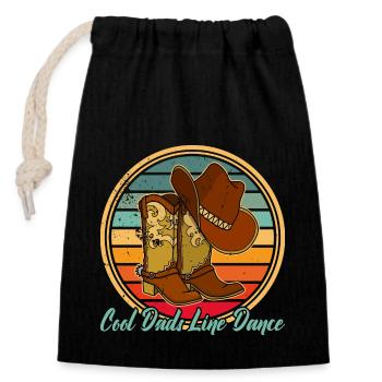Linedance Tanzen Western Cowboy Musik - Verschließbarer Geschenkbeutel aus Baumwolle (14x20cm) - Schwarz - Vorne
