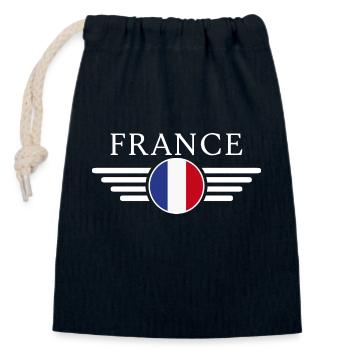 Frankreich Stil Design T-Shirt - Verschließbarer Geschenkbeutel aus Baumwolle (14x20cm) - Navy - Vorne