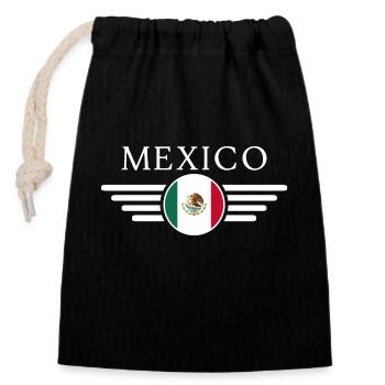 Mexico Style Design T-Shirt - Closable cotton gift bag (14x20cm) - black - Front