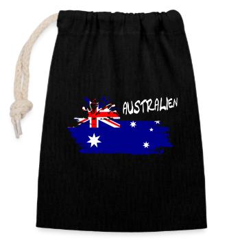 Australien Australia - Verschließbarer Geschenkbeutel aus Baumwolle (14x20cm) - Schwarz - Vorne