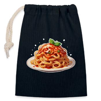 Spaghetti - Verschließbarer Geschenkbeutel aus Baumwolle (14x20cm) - Navy - Vorne