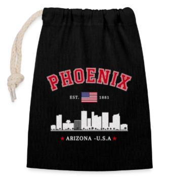 Phoenix Arozonta Est 1881 - Closable cotton gift bag (14x20cm) - black - Front