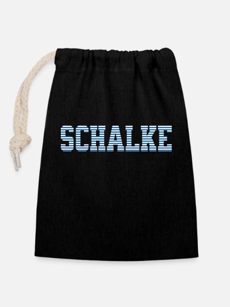 Schalke - Verschließbarer Geschenkbeutel aus Baumwolle (14x20cm) - Schwarz