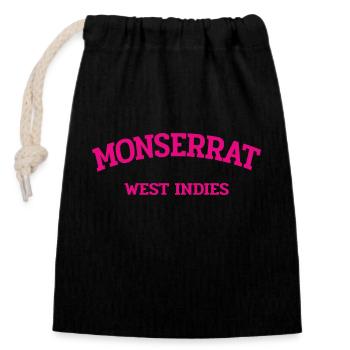Monserrat - Plymouth - Caraïbes - Antilles - Sac cadeau en coton avec cordon (14 x 20 cm) - noir - Devant