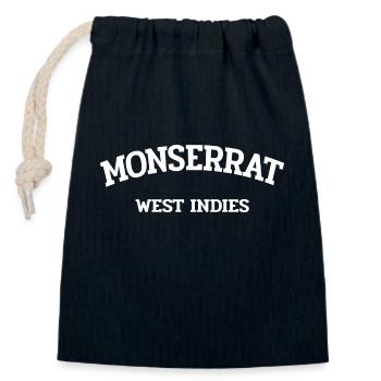Monserrat - Plymouth - Caraïbes - Antilles - Sac cadeau en coton avec cordon (14 x 20 cm) - bleu marine - Devant