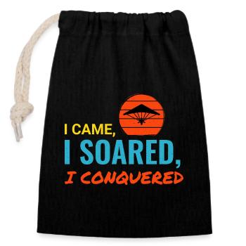 Deltaplane Sports aériens Aventure Pilote de vol à voile - Sac cadeau en coton avec cordon (14 x 20 cm) - noir - Devant