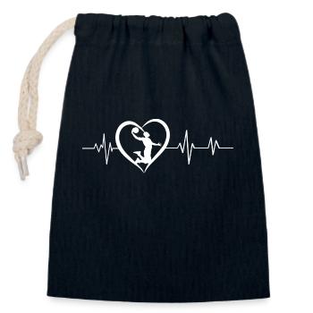 Basketball Heartbeat - Closable cotton gift bag (14x20cm) - navy - Front