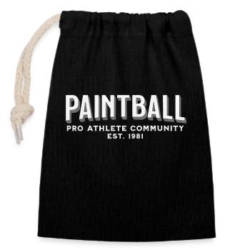 Paintbaall pro athlee community, sauber - Verschließbarer Geschenkbeutel aus Baumwolle (14x20cm) - Schwarz - Vorne