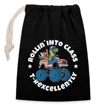 Trex Training - Closable cotton gift bag (14x20cm) - black - Front