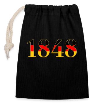1848 - Closable cotton gift bag (14x20cm) - black - Front