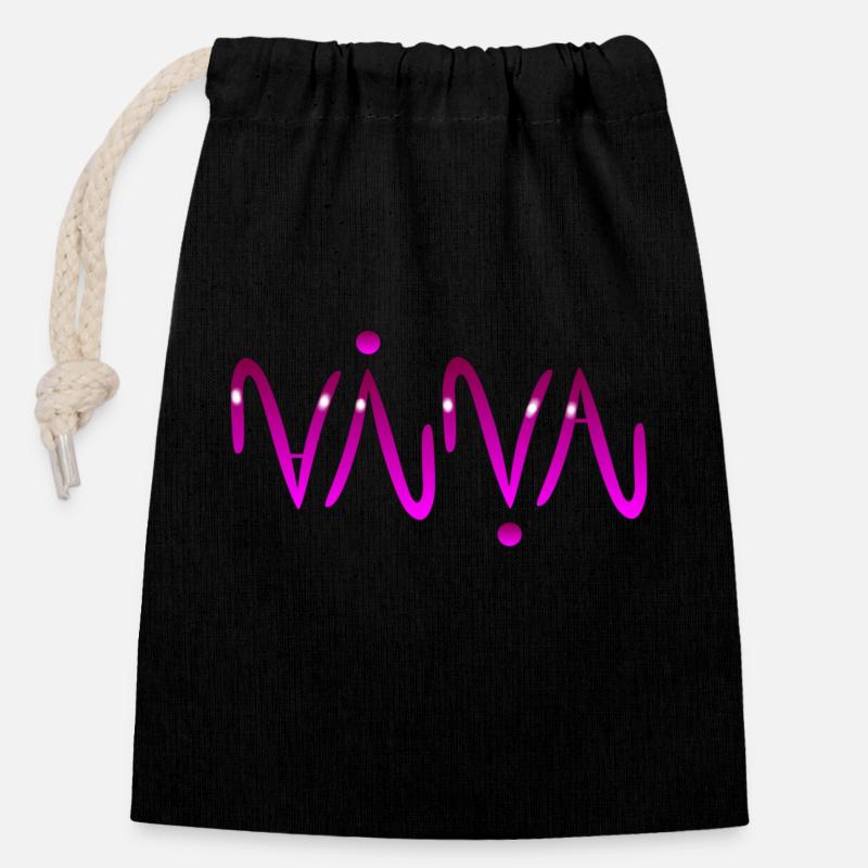 Nina - Closable cotton gift bag (14x20cm) - black