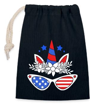 Vierter Juli Nationalfarben Nationalfeiertag USA - Verschließbarer Geschenkbeutel aus Baumwolle (14x20cm) - Navy - Vorne