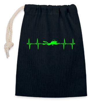 Masque de plongée Heartbeat - Sac cadeau en coton avec cordon (14 x 20 cm) - bleu marine - Devant