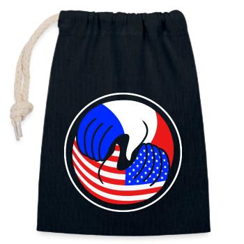 France - Sac cadeau en coton avec cordon (14 x 20 cm) - bleu marine - Devant