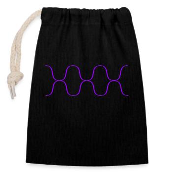 waves - Closable cotton gift bag (14x20cm) - black - Front