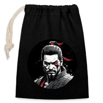 Wilde Samurai - Verschließbarer Geschenkbeutel aus Baumwolle (14x20cm) - Schwarz - Vorne