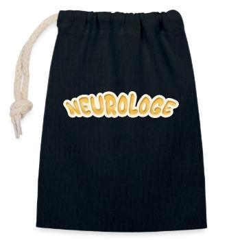 Job Neurologist - Closable cotton gift bag (14x20cm) - navy - Front