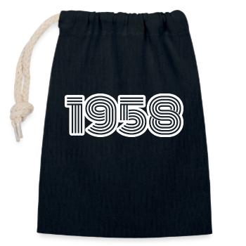1958 - Verschließbarer Geschenkbeutel aus Baumwolle (14x20cm) - Navy - Vorne