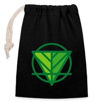 EARTH ELEMENT - Closable cotton gift bag (14x20cm) - black - Front