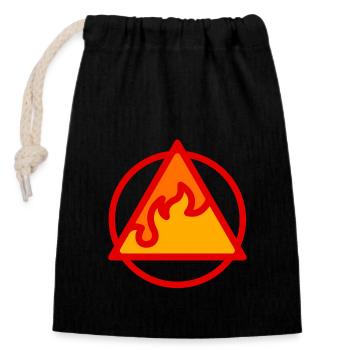 FIRE ELEMENT - Closable cotton gift bag (14x20cm) - black - Front