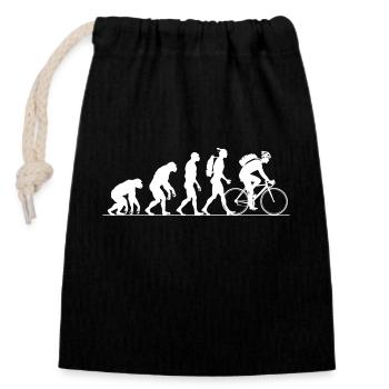 Evolution Radfahren Radfahren Biker Radfahren - Verschließbarer Geschenkbeutel aus Baumwolle (14x20cm) - Schwarz - Vorne