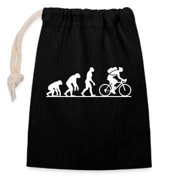 Evolution Radfahren Radfahren Biker Radfahren - Verschließbarer Geschenkbeutel aus Baumwolle (14x20cm) - Schwarz - Vorne