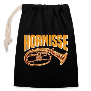 Hornisse - Tenorhorn Design für Orchester Musiker - Verschließbarer Geschenkbeutel aus Baumwolle (14x20cm) - Schwarz - Vorne
