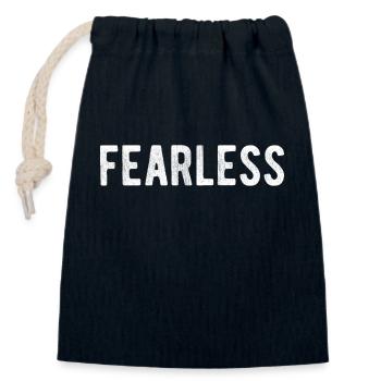 Fearless t-shirt - Closable cotton gift bag (14x20cm) - navy - Front