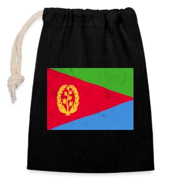 Drapeau érythréen – Identité africaine - Sac cadeau en coton avec cordon (14 x 20 cm) - noir - Devant