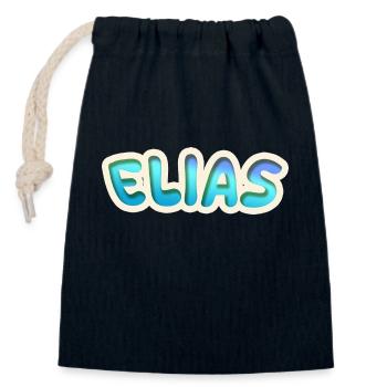 Gift for Elias - Closable cotton gift bag (14x20cm) - navy - Front