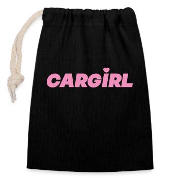 car girl Design / Auto Tuning Designs - Closable cotton gift bag (14x20cm) - black - Front