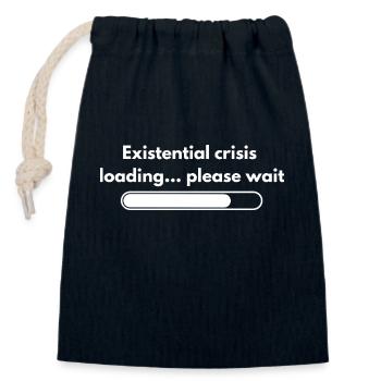 Existential Crisis Loading Please Wait Shirt - Closable cotton gift bag (14x20cm) - navy - Front