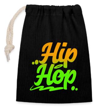 Hip Hop - Closable cotton gift bag (14x20cm) - black - Front