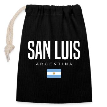 San Luis Argentinien Argentinier - Verschließbarer Geschenkbeutel aus Baumwolle (14x20cm) - Schwarz - Vorne