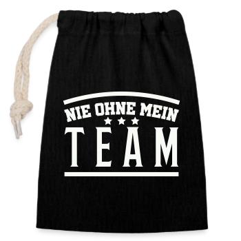 My Team - Closable cotton gift bag (14x20cm) - black - Front