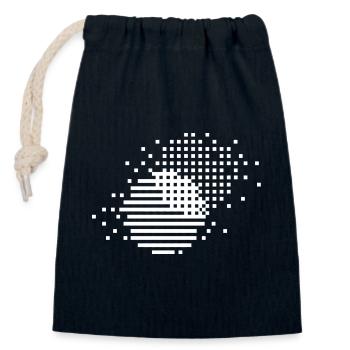 cercles à partir de pixels et de lignes - Sac cadeau en coton avec cordon (14 x 20 cm) - bleu marine - Devant