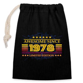 Awesome since 1978 Limited Edition - Closable cotton gift bag (14x20cm) - black - Front