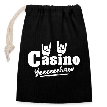 Casino Gambling - Closable cotton gift bag (14x20cm) - black - Front